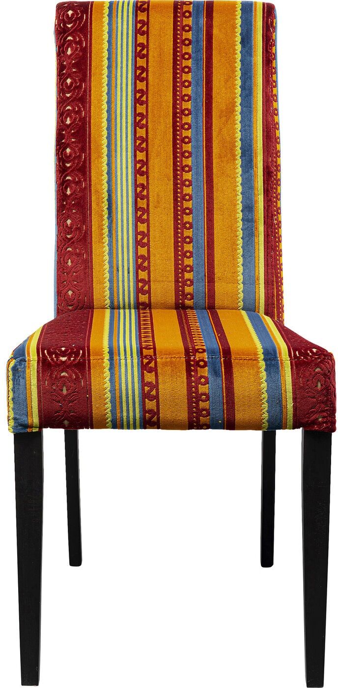 Kare Design Chaise patchwork rouge/orange et hêtre noir