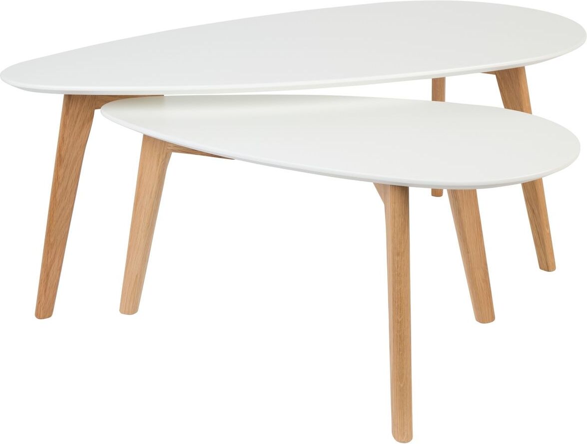 White label Set de 2 tables d'appoint en bois blanc