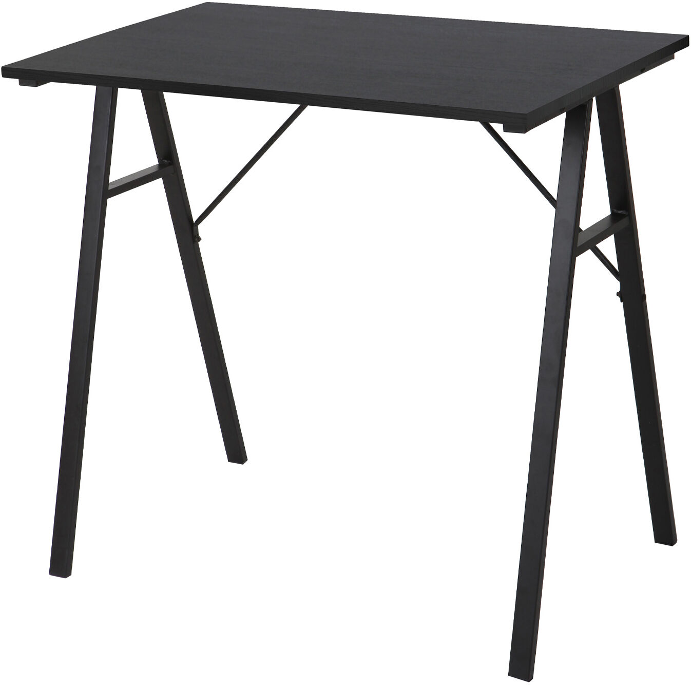 Mobili Rebecca Bureau compact en fibre de bois et acier noir