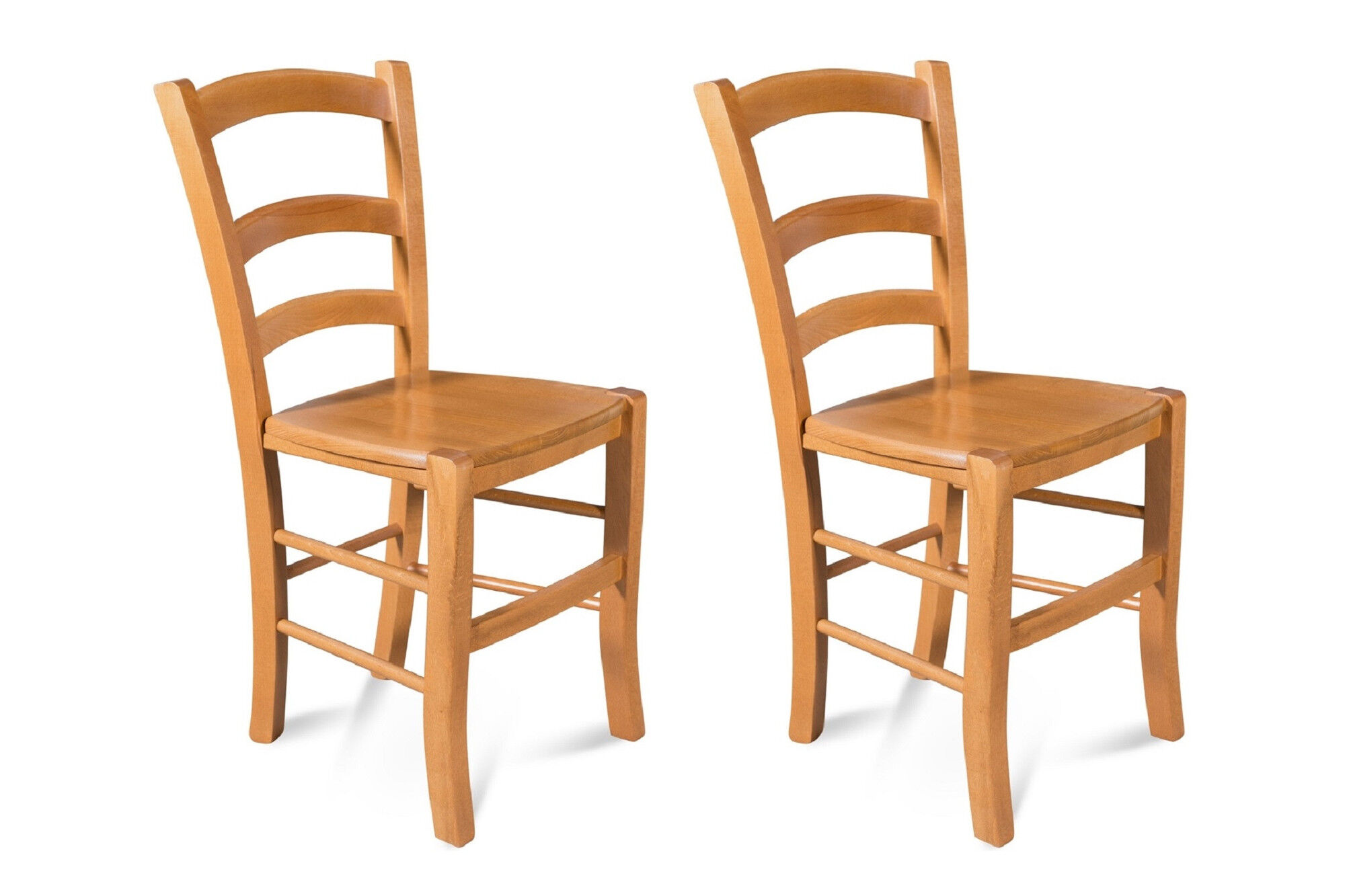 Hellin Lot de 2 chaises bois assise bois