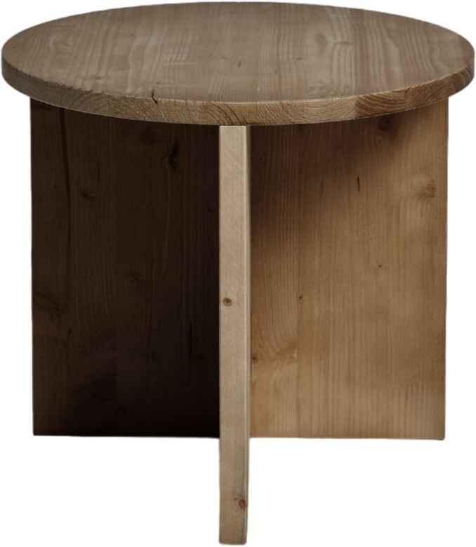 Hannun Table d appoint ronde en bois de sapin couleur marron