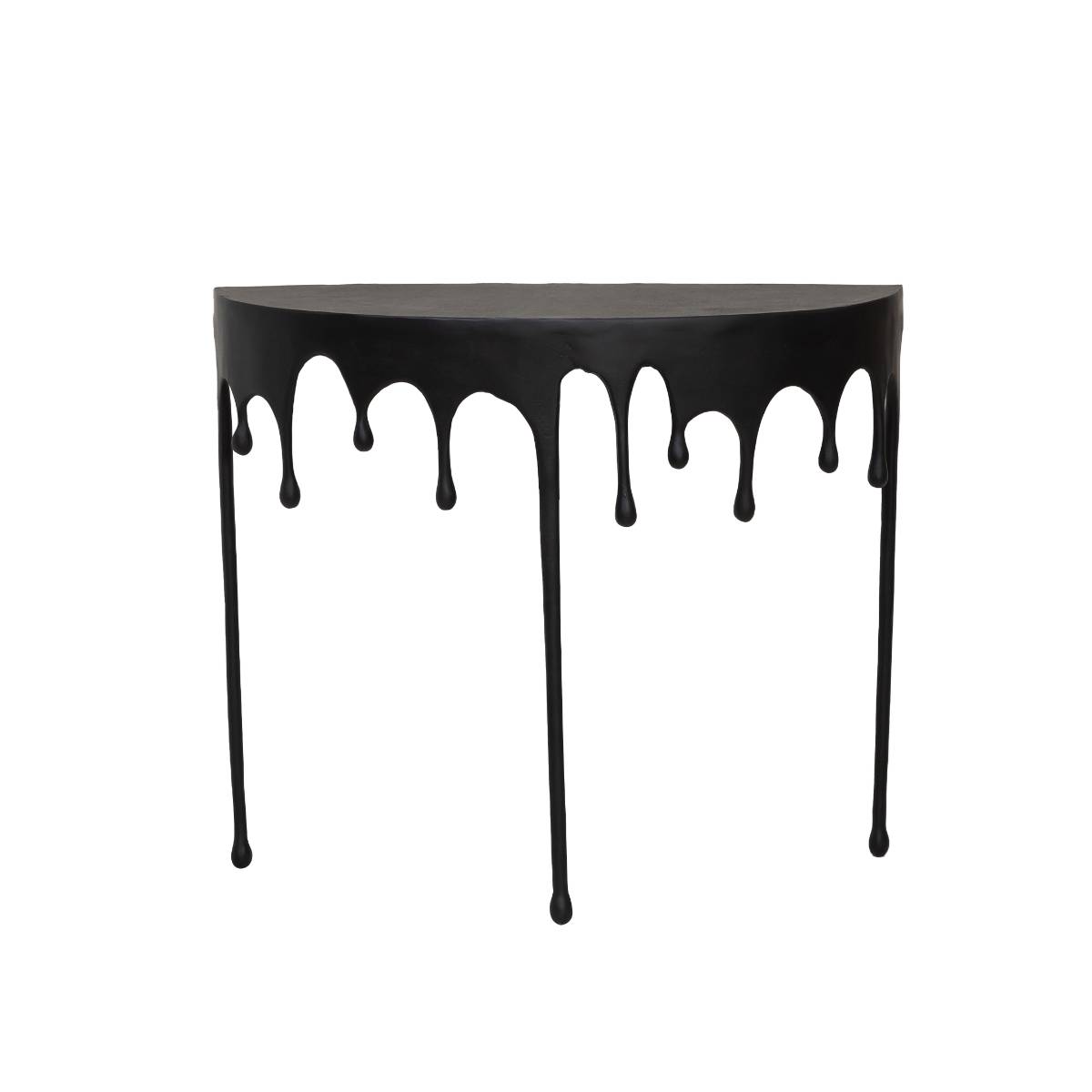 Made in Meubles Table console en aluminium noir 90 cm