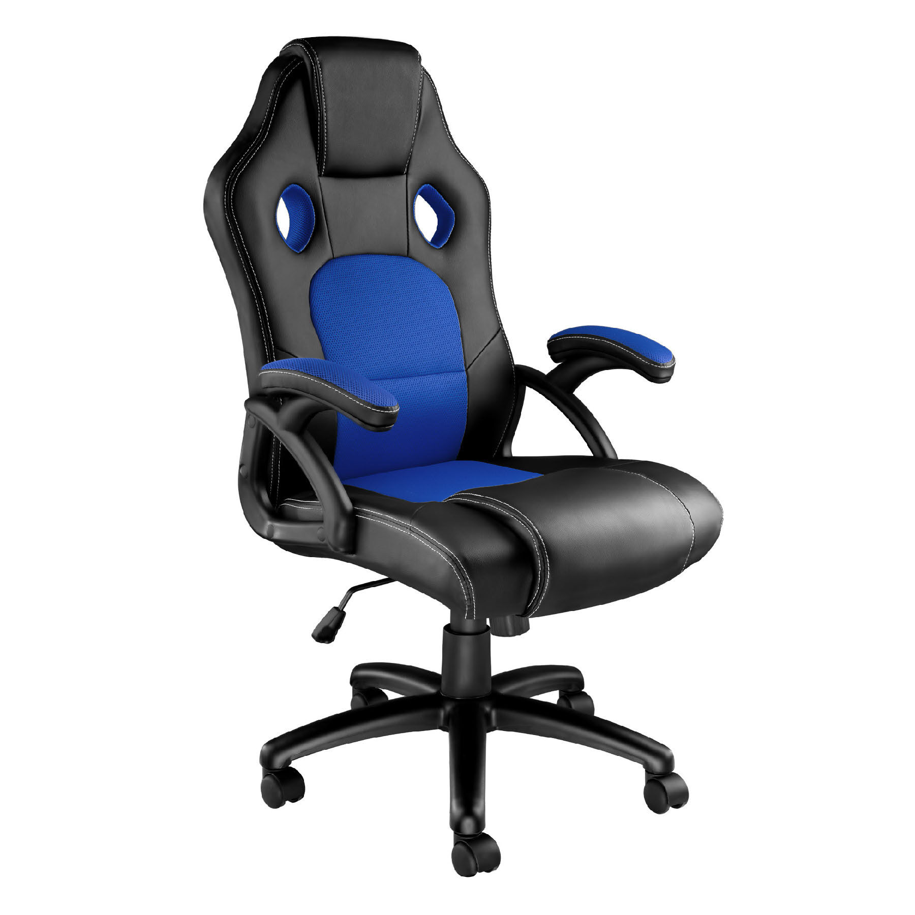 Tectake Chaise de bureau Forme ergonomique noir/bleu