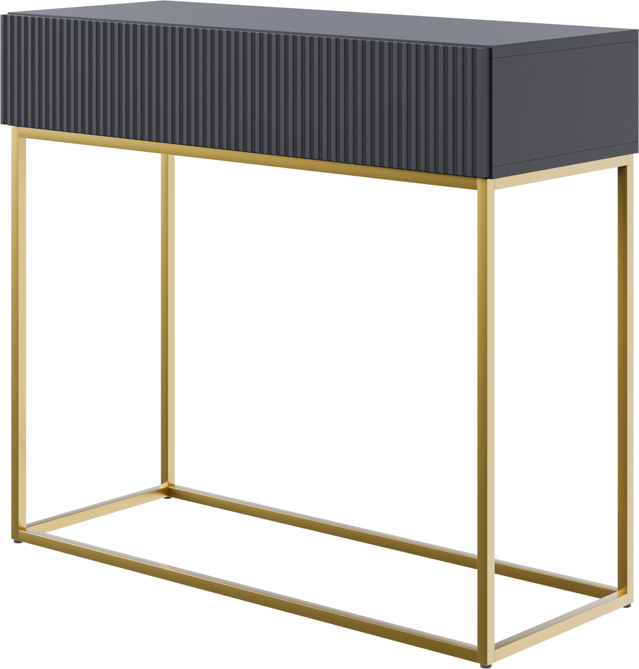 Selsey Table console noire avec pieds dorés 90x32 cm