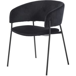 Maisons du Monde Chaise avec accoudoirs en velours noir