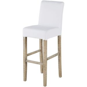 Maisons du Monde Chaise de bar a housser pieds en pin blanchi H77