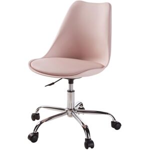 Maisons du Monde Chaise de bureau a roulettes rose