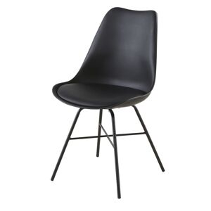 Maisons du Monde Chaise noire et pieds en metal noir