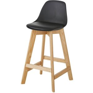 Maisons du Monde Chaise pour îlot central style scandinave noire et chene H66