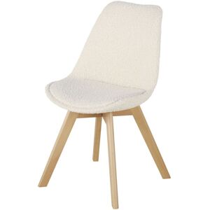 Maisons du Monde Chaise style scandinave a bouclettes ecrues et bois d'hevea