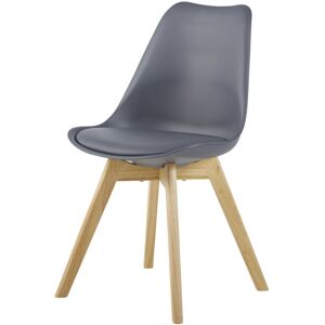 Maisons du Monde Chaise style scandinave gris moyen et hevea