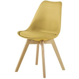 Maisons du Monde Chaise style scandinave jaune ocre et hevea