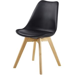 Maisons du Monde Chaise style scandinave noir ebene et hevea