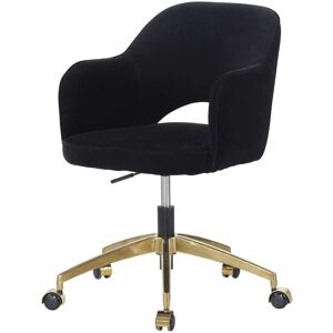 Maisons du Monde Fauteuil de bureau a roulettes en velours noir