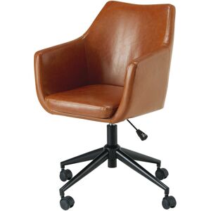 Maisons du Monde Fauteuil de bureau en textile enduit marron vieilli