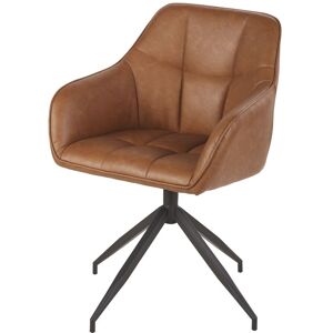 Maisons du Monde Fauteuil pivotant en textile enduit marron