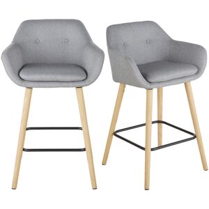 Maisons du Monde Fauteuils pour îlot central gris clair H66 (x2)