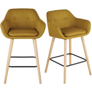 Maisons du Monde Fauteuils pour îlot central jaune moutarde H66 (x2)