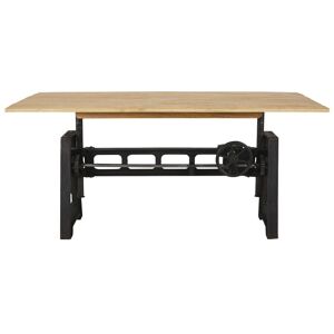 Maisons du Monde Table a manger ajustable en manguier massif et metal noir 8/10 personnes H76/106