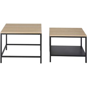 Maisons du Monde Table basse avec double plateau en metal noir