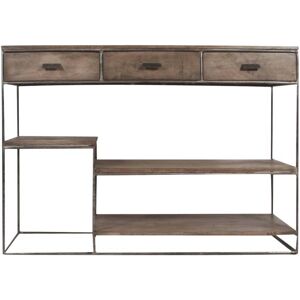 Made in Meubles Table console en metal marron 130 cm