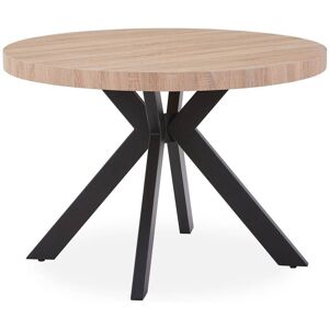 Menzzo Table ronde extensible noir et chene clair