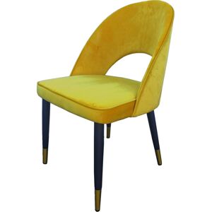 Mathi Design Chaise de salle a manger en velours jaune