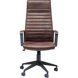 Kare Design Chaise de bureau pivotante reglable a roulettes brune haute