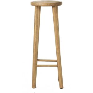 Grenier Alpin Tabouret de bar rond en bois de pin cire