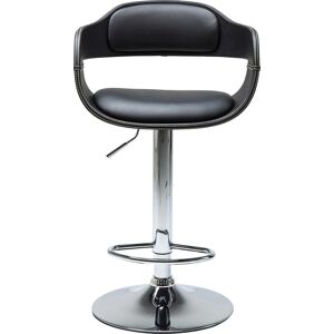 Kare Design Tabouret de bar reglable noir et acier chrome