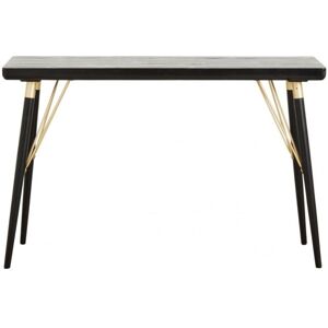 Table a manger art deco bois et metal dore - Nordal