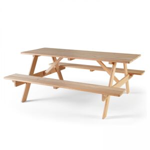 Oviala Table de pique nique en bois marron