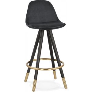 Kokoon Design Tabouret de bar Tissu Noir H. assise 65 cm rembourre