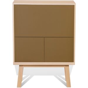 MON PETIT MEUBLE FRANCAIS Bureau secretaire avec rangement de 90 cm de large, en frene