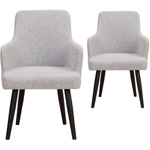 Menzzo Lot de 2 fauteuils de table en velours gris clair