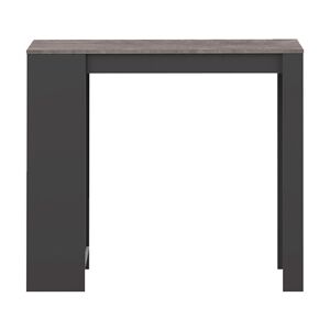 TEMAHOME Table bar effet bois noir et beton
