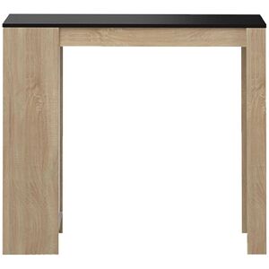 TEMAHOME Table bar effet bois chene naturel et noir