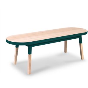 MON PETIT MEUBLE FRANCAIS Table basse banc 140 cm, 100% frene massif bleu frehel