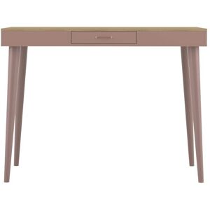 Symbiosis Table bar effet bois chene clair et rose poudre