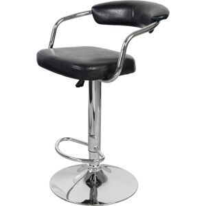 ReCollection Tabouret de bar Simili Noir 360° H. assise 84 cm