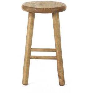 Grenier Alpin Tabouret rond en pin cire aspect lisse