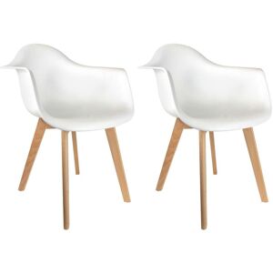 Altobuy Lot de 2 fauteuils assises blanches