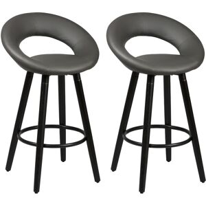 Altobuy Lot de 2 tabourets gris