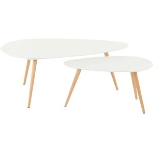 Zago Tables basses gigognes laque blanc 116 cm