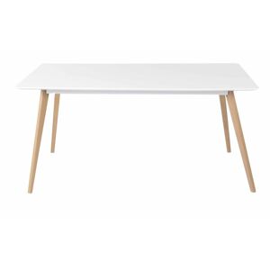 Zago Table repas Scandinave blanche et pieds chene160X90 cm