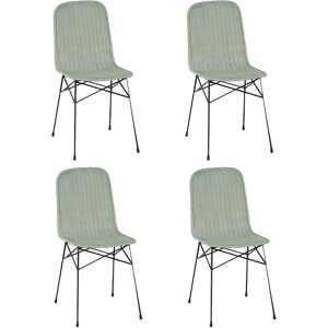 Now s Home Lot de 4 chaises en rotin vert tilleul