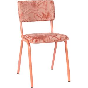 Zuiver Chaise de repas brodee velours rose