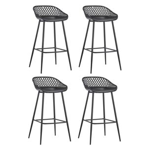 Now s Home Lot de 4 chaises de bar en polypropylene noir