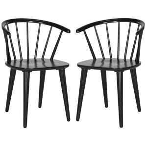 Safavieh Lot de 2 Bois d'hevea Chaises de salle a manger en Noir