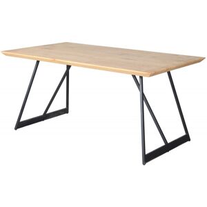 Meubletmoi Table de repas 160 cm decor bois et pieds metal noir